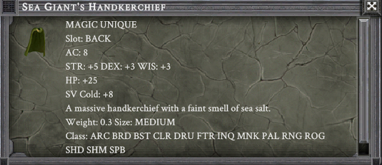 SEA GIANT'S HANKERCHIEF item card